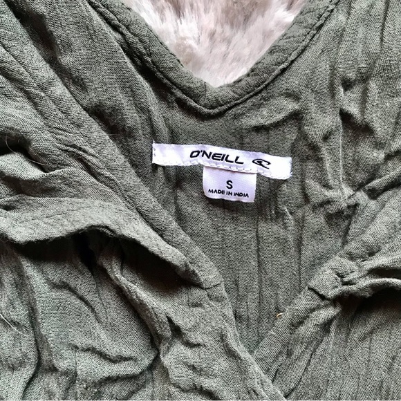 O’Neill boho Dash Romper green, flutter cap sleeves, tie, lightweight flowy - Picture 4 of 5